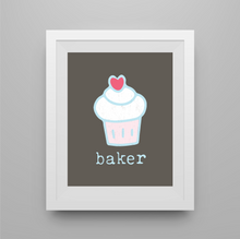 Load image into Gallery viewer, FREEBIE Cupcake Baker 8 x10 Digital Art Printable for Wall Art, Mood Board, Social Media, Personal Use