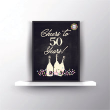 Load image into Gallery viewer, Cheers to 50 Years Milestone Birthday Digital Download Printable File Vintage Birthday Design Party Poster Design