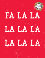 Load image into Gallery viewer, FA LA LA LA LA On Red Distressed Background Digital Download Printable