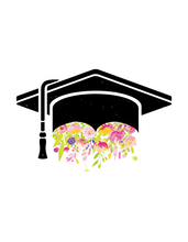 Load image into Gallery viewer, Grad Cap With Flowers Printable Wall Art Digital Download Graduation Party