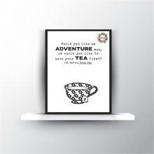 Load image into Gallery viewer, J.M. Barrie Tea Quote from PETER PAN Printable Digital Download Wall Art for Tea Drinkers