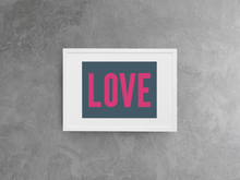 Load image into Gallery viewer, LOVE in Bold Distressed Text Printable Wall Art Digital Download