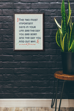 Load image into Gallery viewer, Mark Twain Important Days 8.5 x 11 Printable Wall Art Digital Download FREEBIE