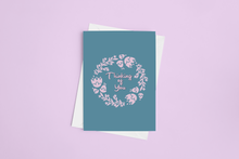 Load image into Gallery viewer, Thinking of You Floral Wreath FREE Printable Greeting Card Digital Download