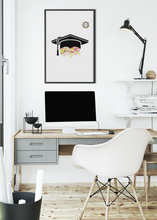 Load image into Gallery viewer, Grad Cap With Flowers Printable Wall Art Digital Download Graduation Party