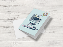 Load image into Gallery viewer, Just Married Vintage Car Couple Greeting Card Printable Digital Download