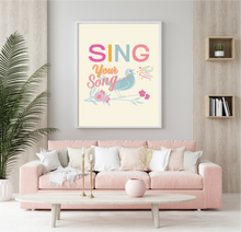 Load image into Gallery viewer, Sing Your Song Songbird Printable Wall Art Digital Download for Singers, Bird Lovers