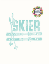 Load image into Gallery viewer, Vintage Skier Text Printable Wall Art, Digital Download