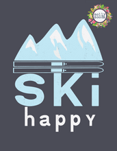 Load image into Gallery viewer, Ski Happy Mountain Printable Digital Download for Skiers Chalet Wall Decor Ski Gift