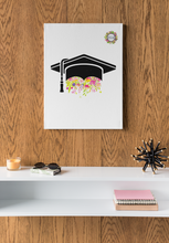 Load image into Gallery viewer, Grad Cap With Flowers Printable Wall Art Digital Download Graduation Party