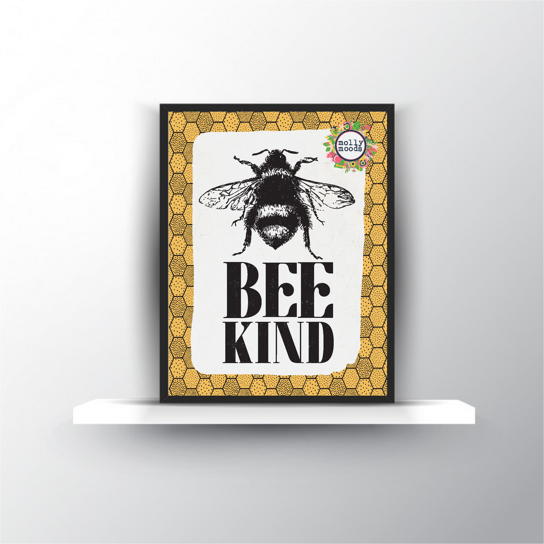 Bee Kind Vintage Bumble Bee Kindness FREEBIE Printable, Wall Art, Digital Download, Kindness Gift