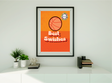 Load image into Gallery viewer, Best Swishes Retro Basketball Printable Wall Art Digital Download
