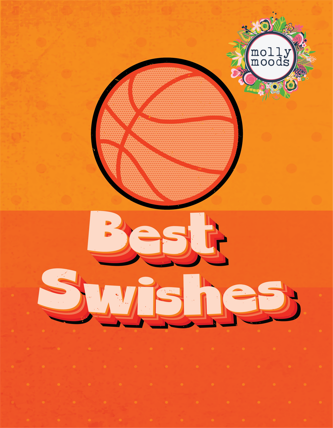 Best Swishes Retro Basketball Printable Wall Art Digital Download