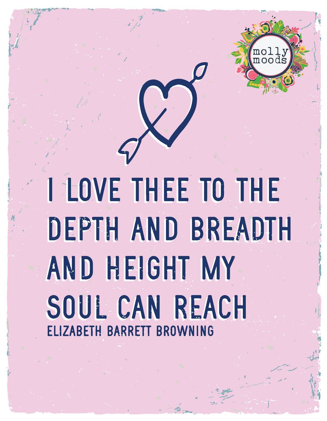 Love Thee to the Depths Browning Quote Printable Wall Art Digital Download FREEBIE