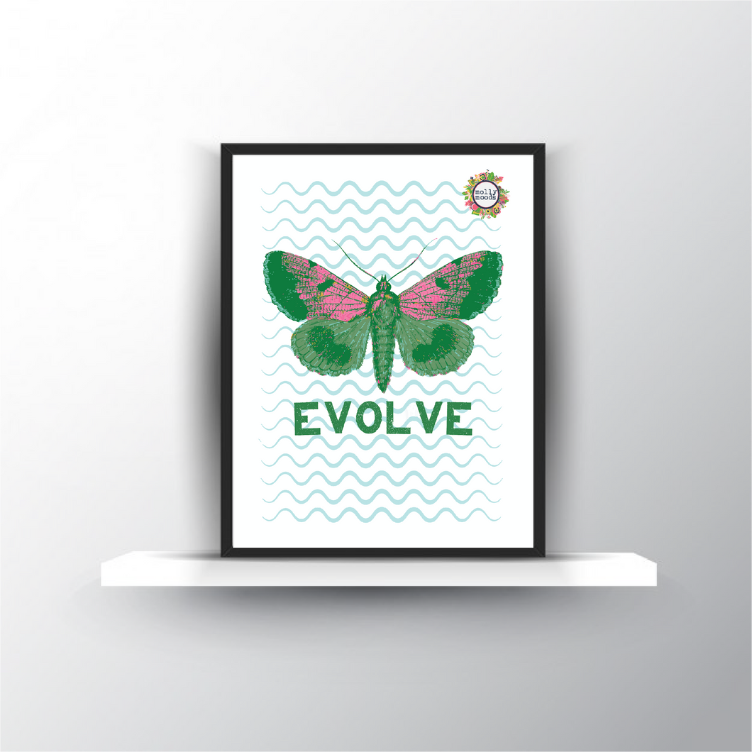 Evolve Butterfly Printable Download Wall Art Inspiration, Wall Decor, Digital Download