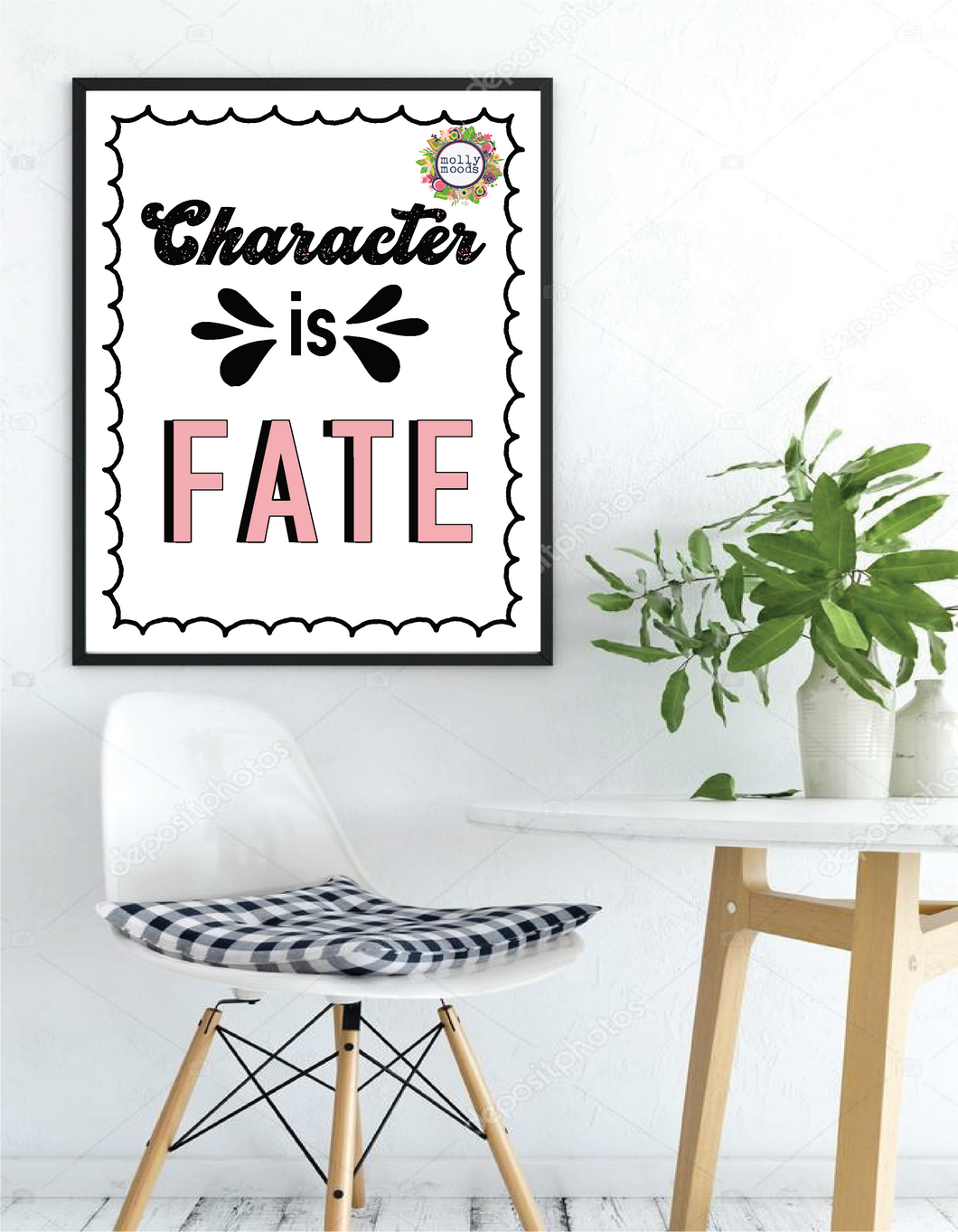 Character Is Fate Text Poster FREEBIE Printable Digital Download