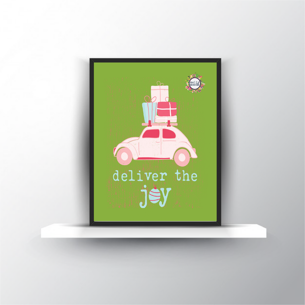 Deliver the Joy Holiday Buggy Printable Digital Download Holiday Decor Christmas Gift