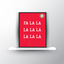 Load image into Gallery viewer, FA LA LA LA LA On Red Distressed Background Digital Download Printable
