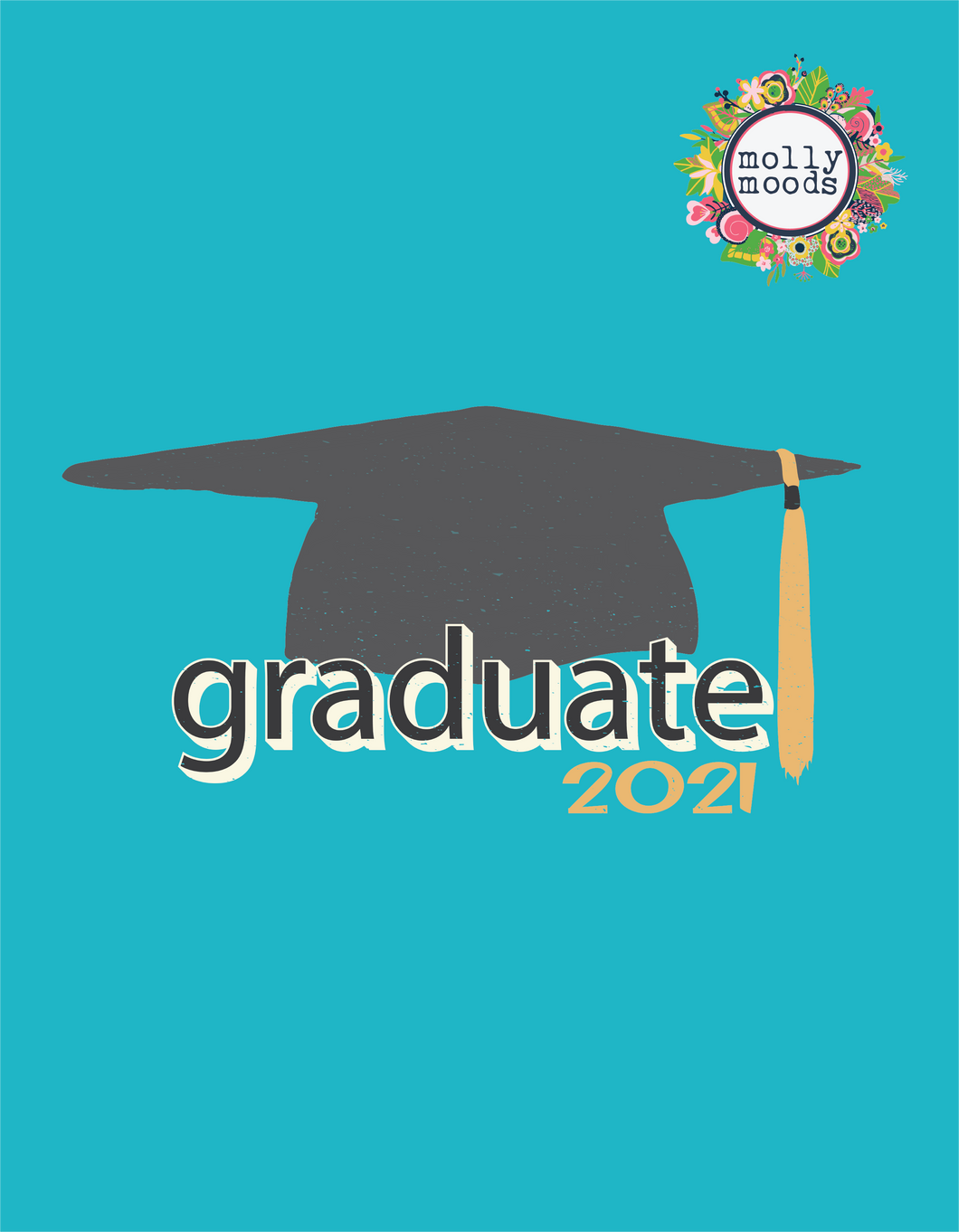 Graduation Cap With Text 2021 Printable Digital Download Wall Art High School Grad, College Grad