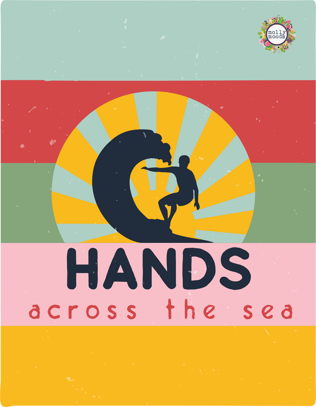 Hands Across the Sea Surfer Printable Wall Art Digital Download