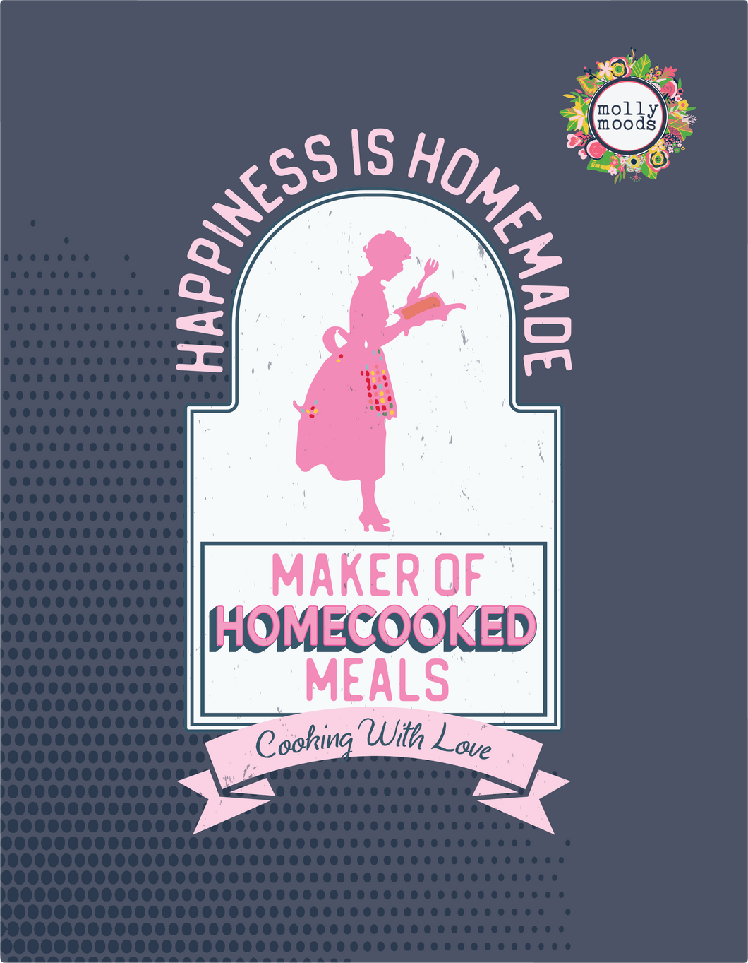 Happiness Is Homemade Retro Printable Wall Art Digital Download for Cook, Kitchen