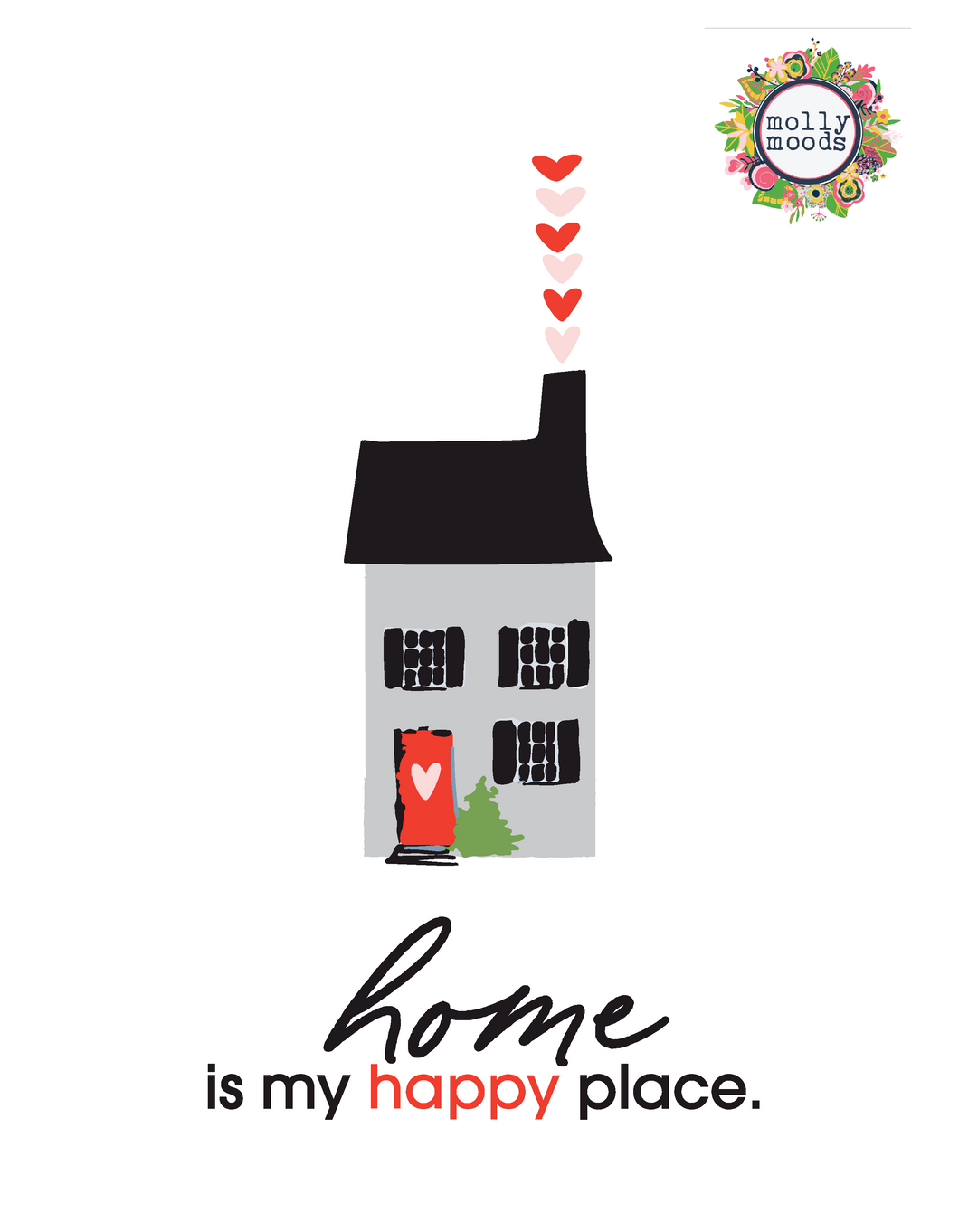 Home Is My Happy Place Digital Download Freebie for Homeowners, Wall Art, Home Decor