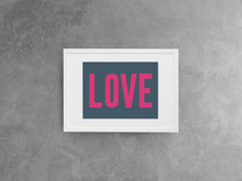 Load image into Gallery viewer, LOVE in Bold Distressed Text Printable Wall Art Digital Download
