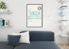 Load image into Gallery viewer, Vintage Skier Text Printable Wall Art, Digital Download
