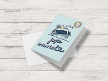 Load image into Gallery viewer, Just Married Vintage Car Couple Greeting Card Printable Digital Download
