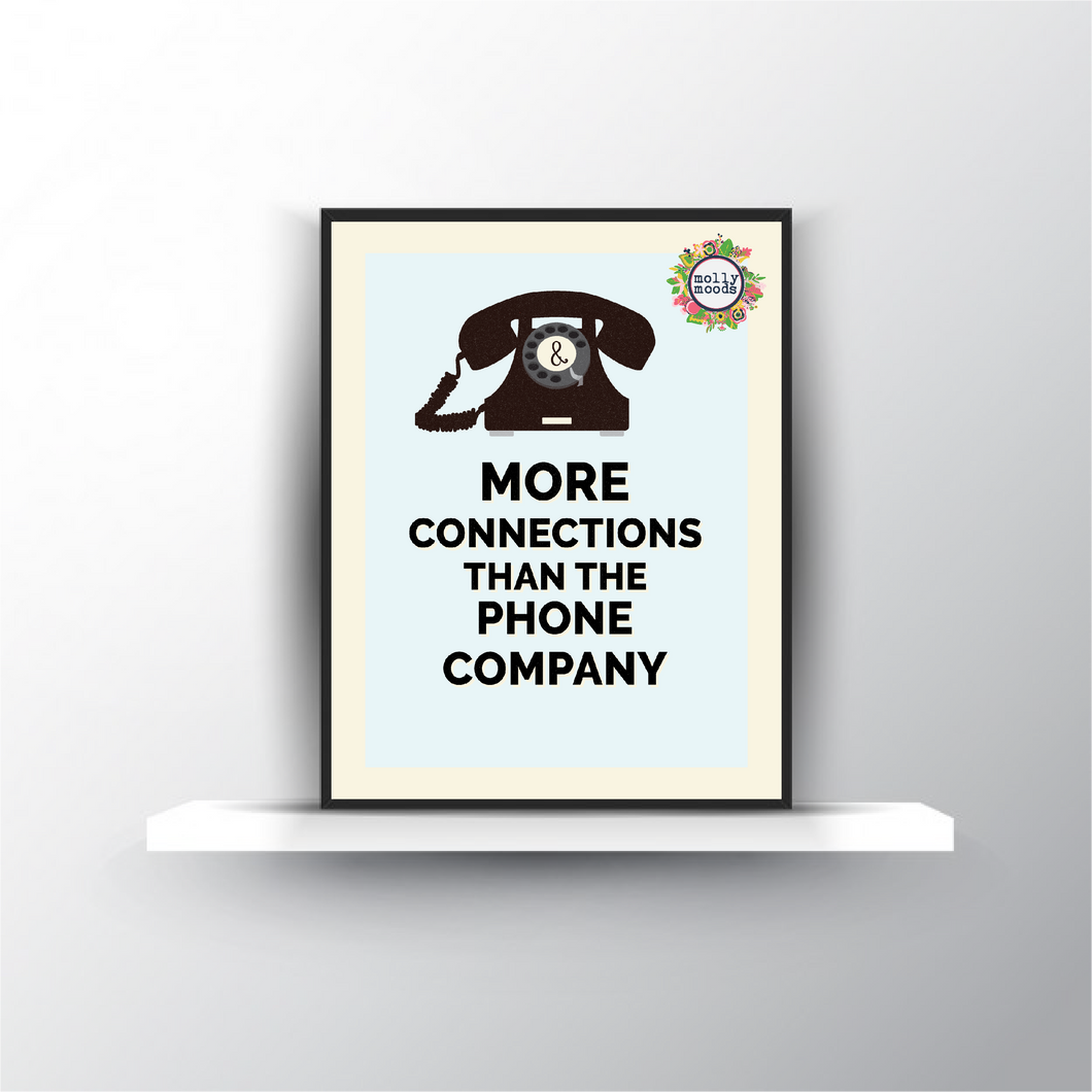 More Connections Than the Phone Company Retro Telephone 8x10 Printable Digital Download