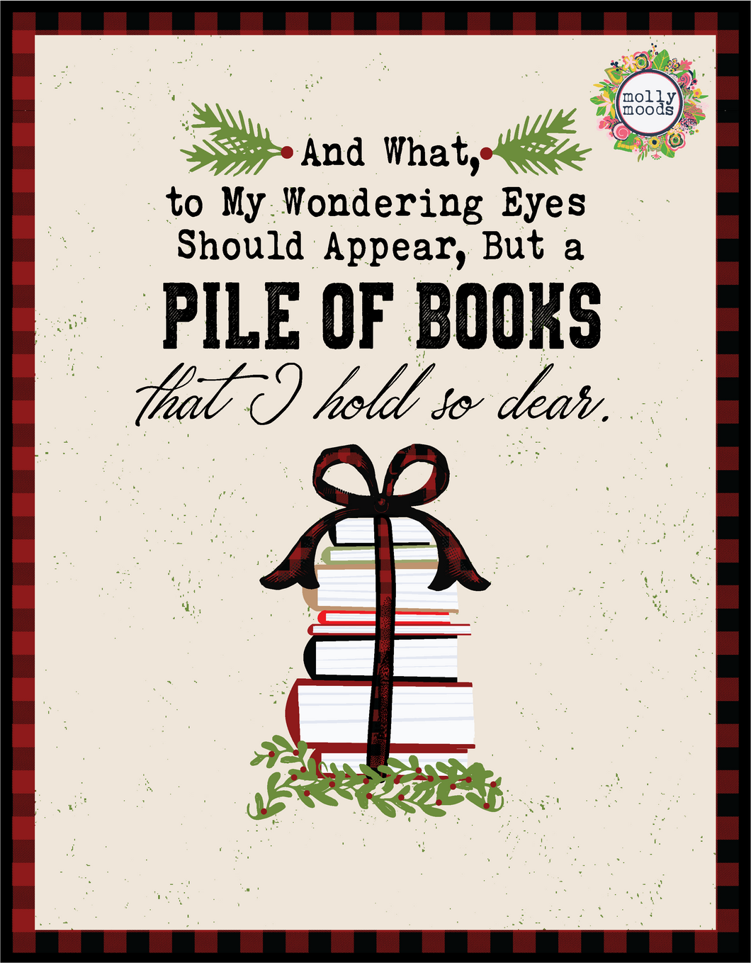 Pile of Christmas Books Holiday FREEBIE Printable Digital Download