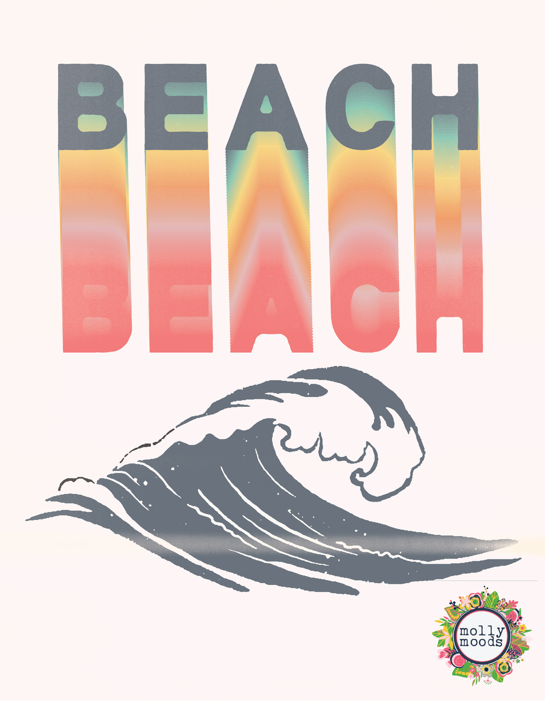 Retro Beach FREEBIE Wall Art Poster Digital Download Printable