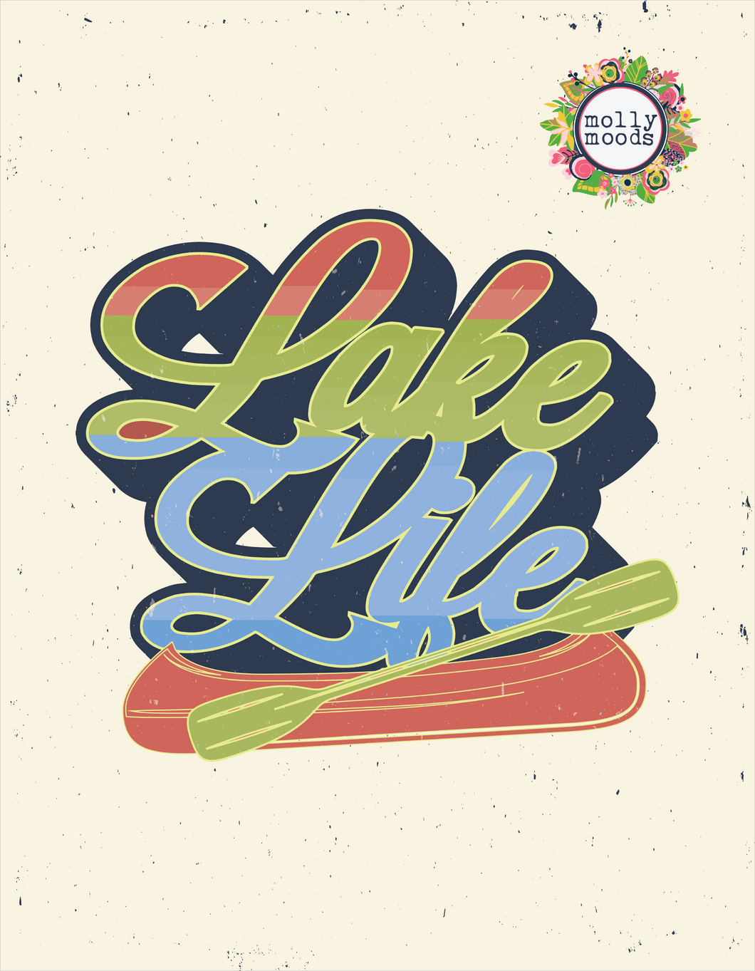 Retro Lake Life Printable Wall Art Digital Download for Lake Lover, Lake House