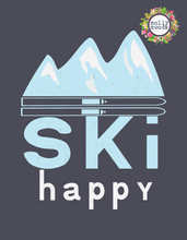 Load image into Gallery viewer, Ski Happy Mountain Printable Digital Download for Skiers Chalet Wall Decor Ski Gift
