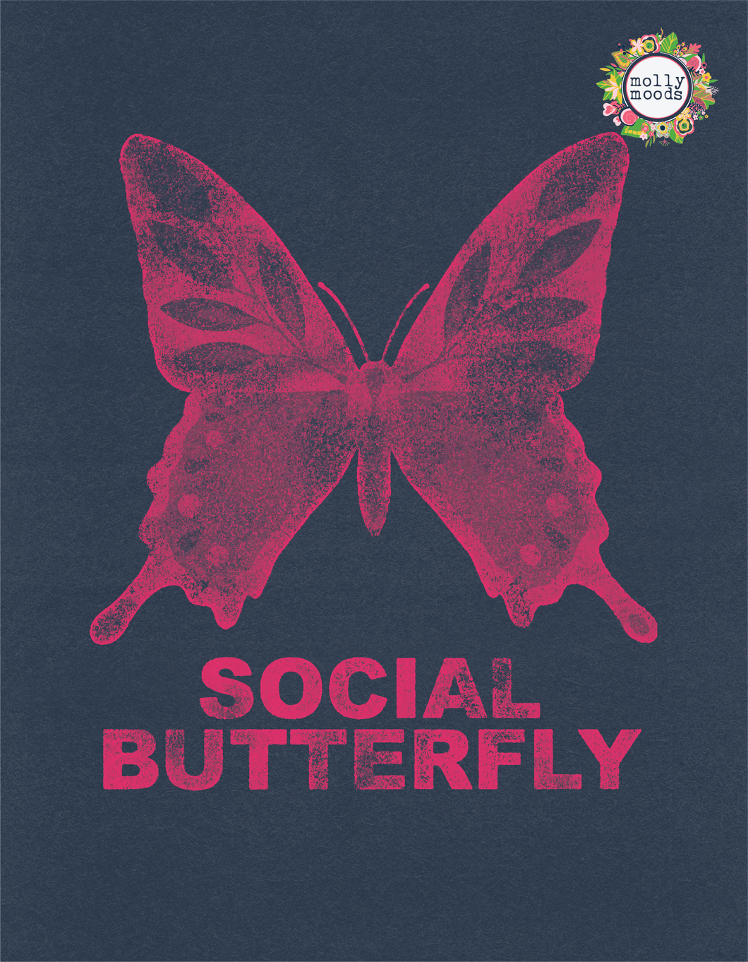 Social Butterfly Printable Wall Art Digital Download