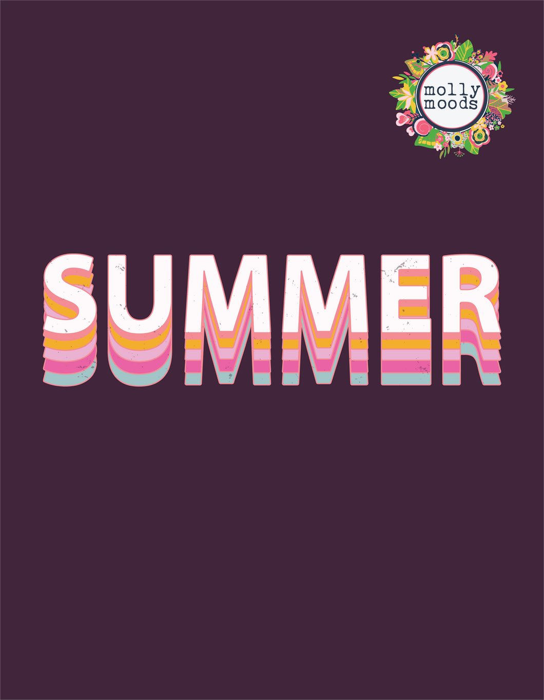 Summer in Bold Lettering Printable Wall Art Digital Download