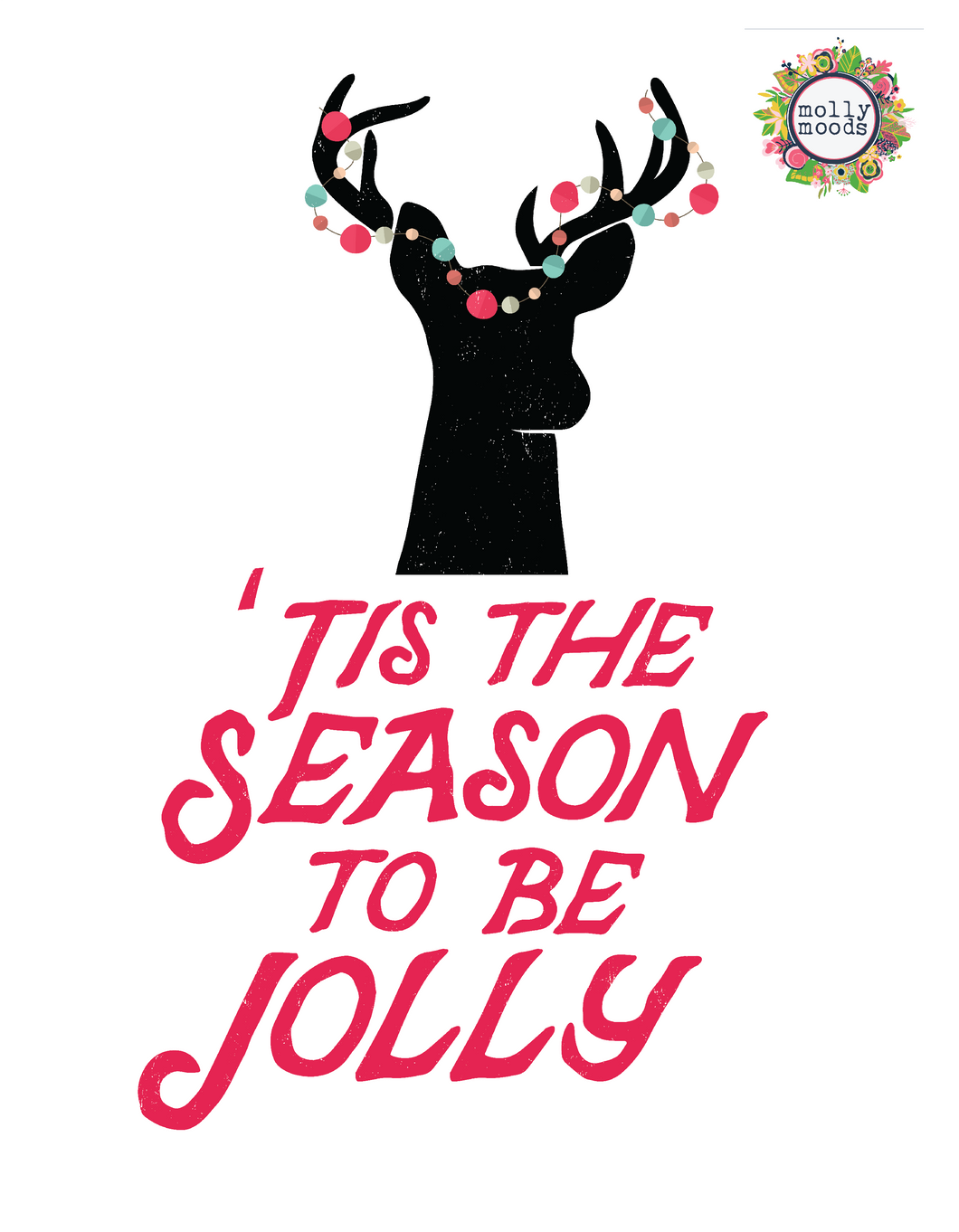 'Tis the Season to Be Jolly Holiday Printable Digital Download