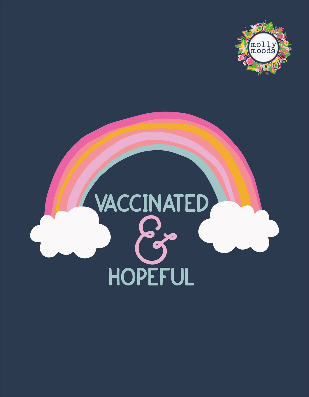 Vaccinated and Hopeful Printable FREEBIE Wall Art Digital Download