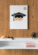 Load image into Gallery viewer, Grad Cap With Flowers Printable Wall Art Digital Download Graduation Party
